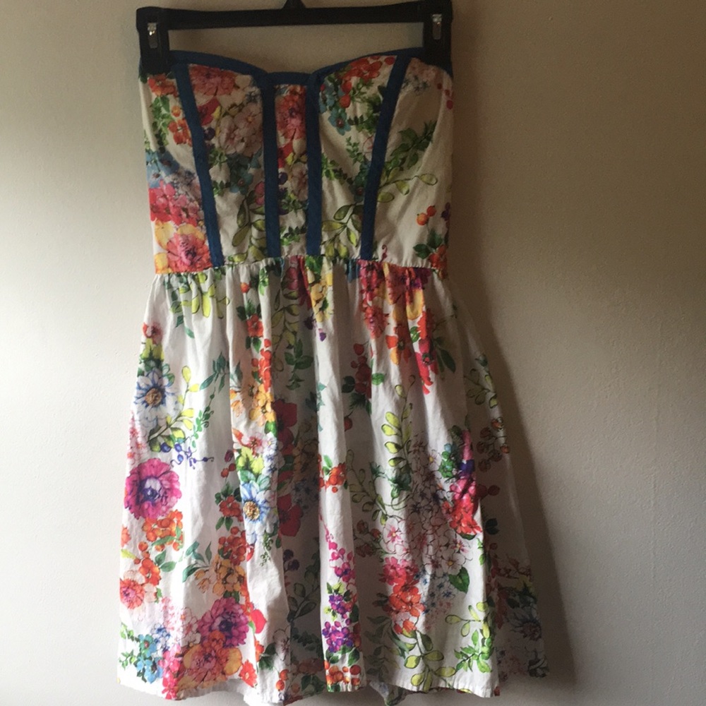 Strapless Floral Spring Dress
